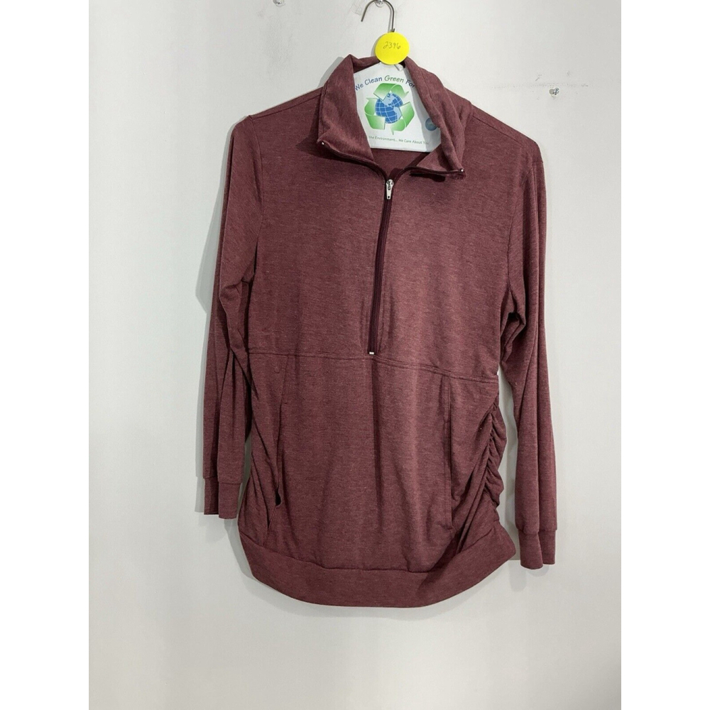 Womans Ginkana Large Maroon Pullover Long Sleeve Light Weight Sweatshirt
